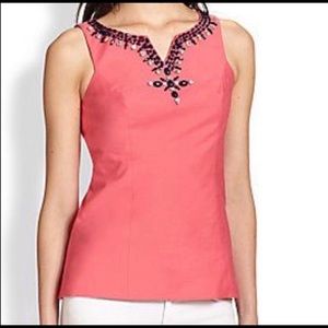 Lilly Pulitzer Pink Beaded Top Size 0